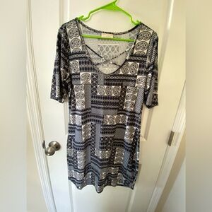 Bobbie Brooks Graphic Navy and White Tunic Dress